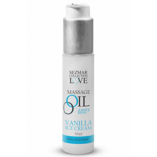 Huile de massage comestible Vanille glacée 50ml 